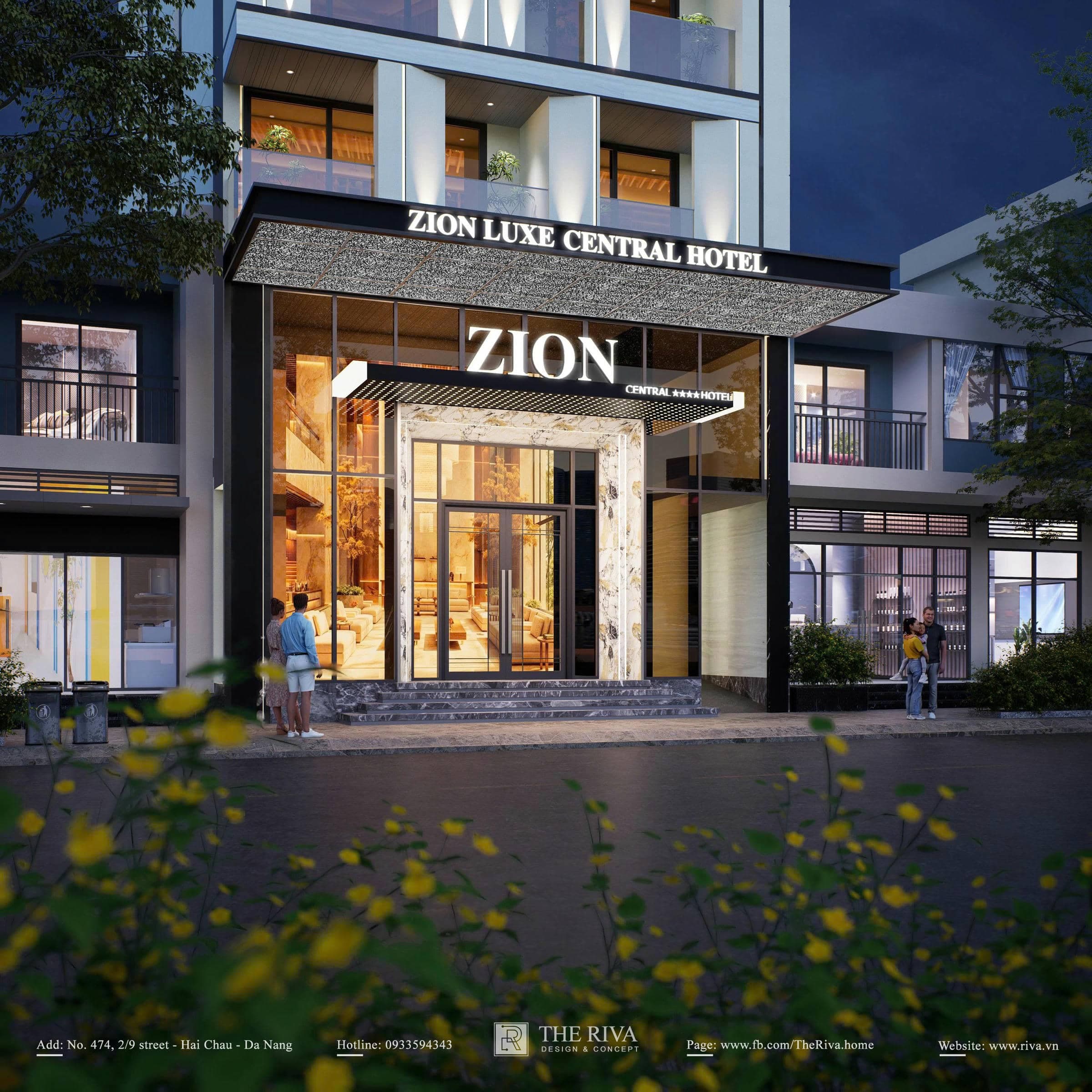 Thiết kế kiến trúc khách sạn hiện đại Zion Luxe Hotel