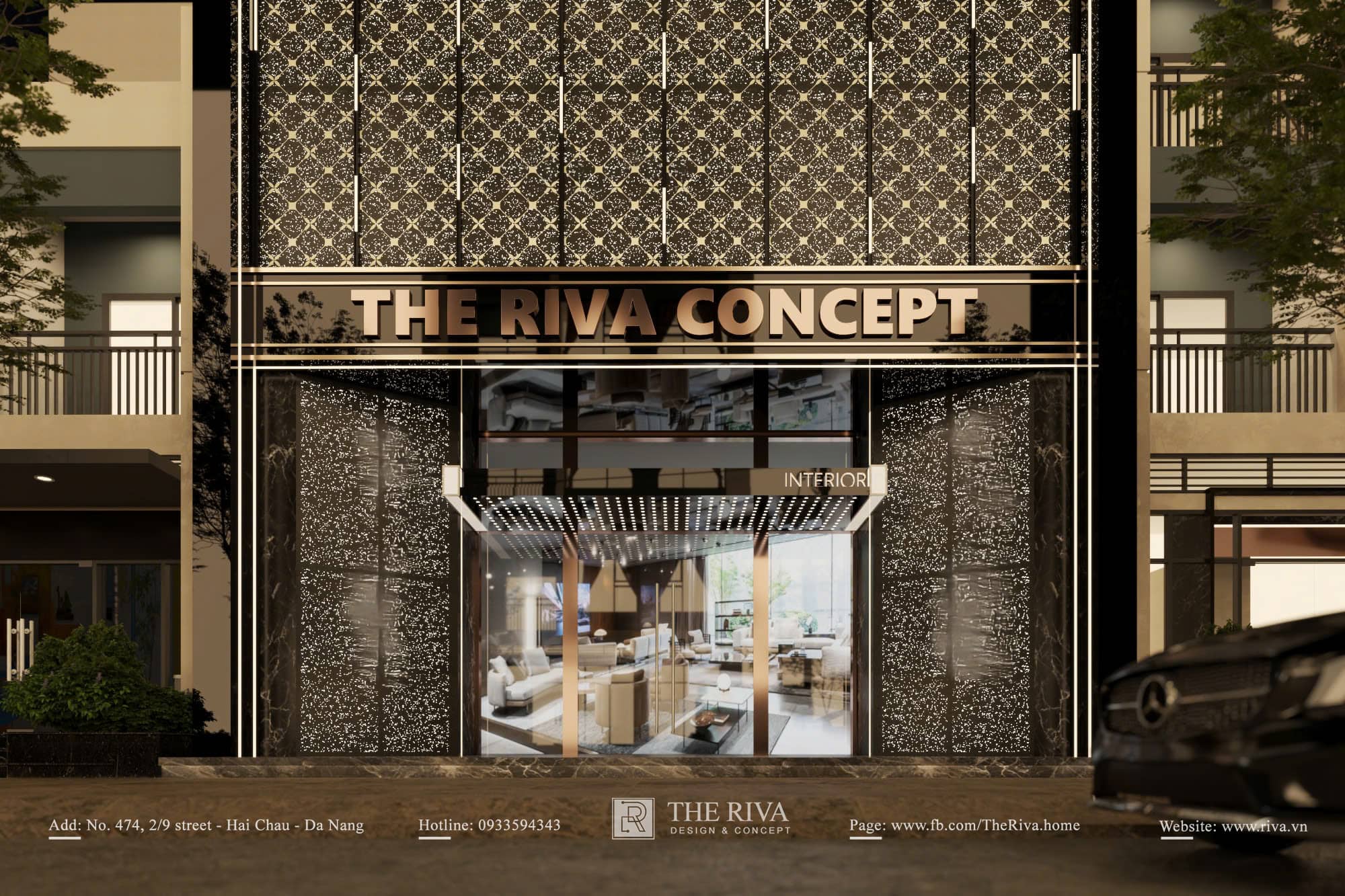 Thiết kế kiến trúc mặt tiền Showroom nội thất The Riva Concept