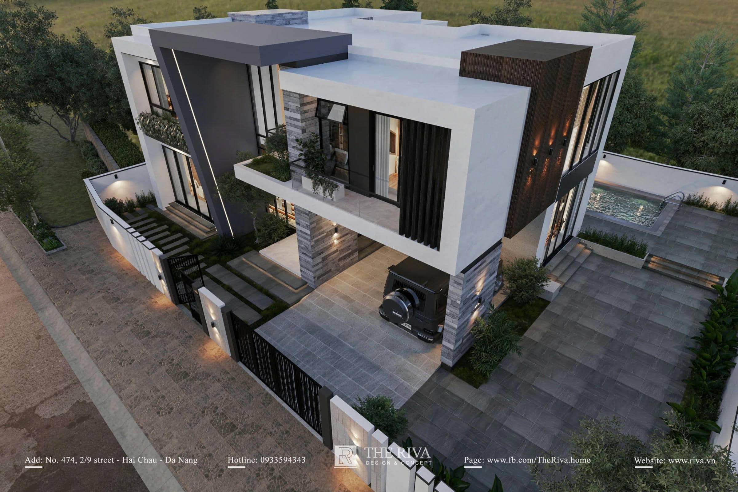 Thiết kế kiến trúc biệt thự hiện đại Minh Khang Villa