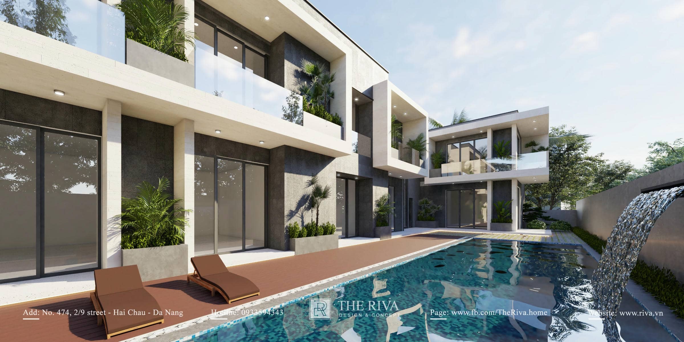 Thiết kế kiến trúc biệt thự kết hợp nghỉ dưỡng hiện đại Kim Villa
