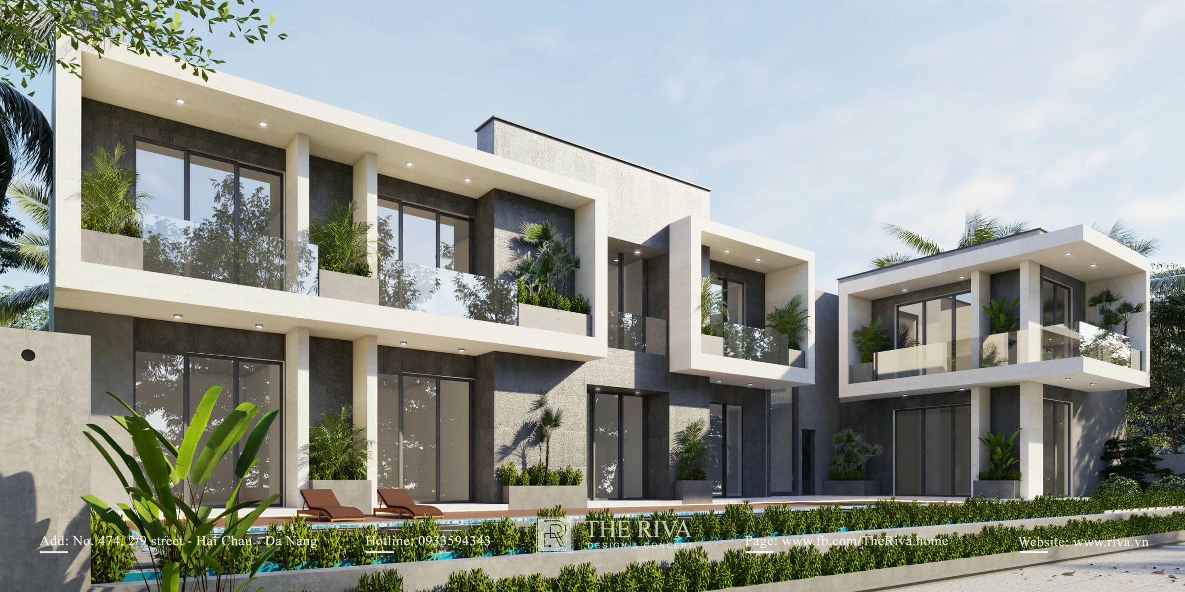 Thiết kế kiến trúc biệt thự kết hợp nghỉ dưỡng hiện đại Kim Villa