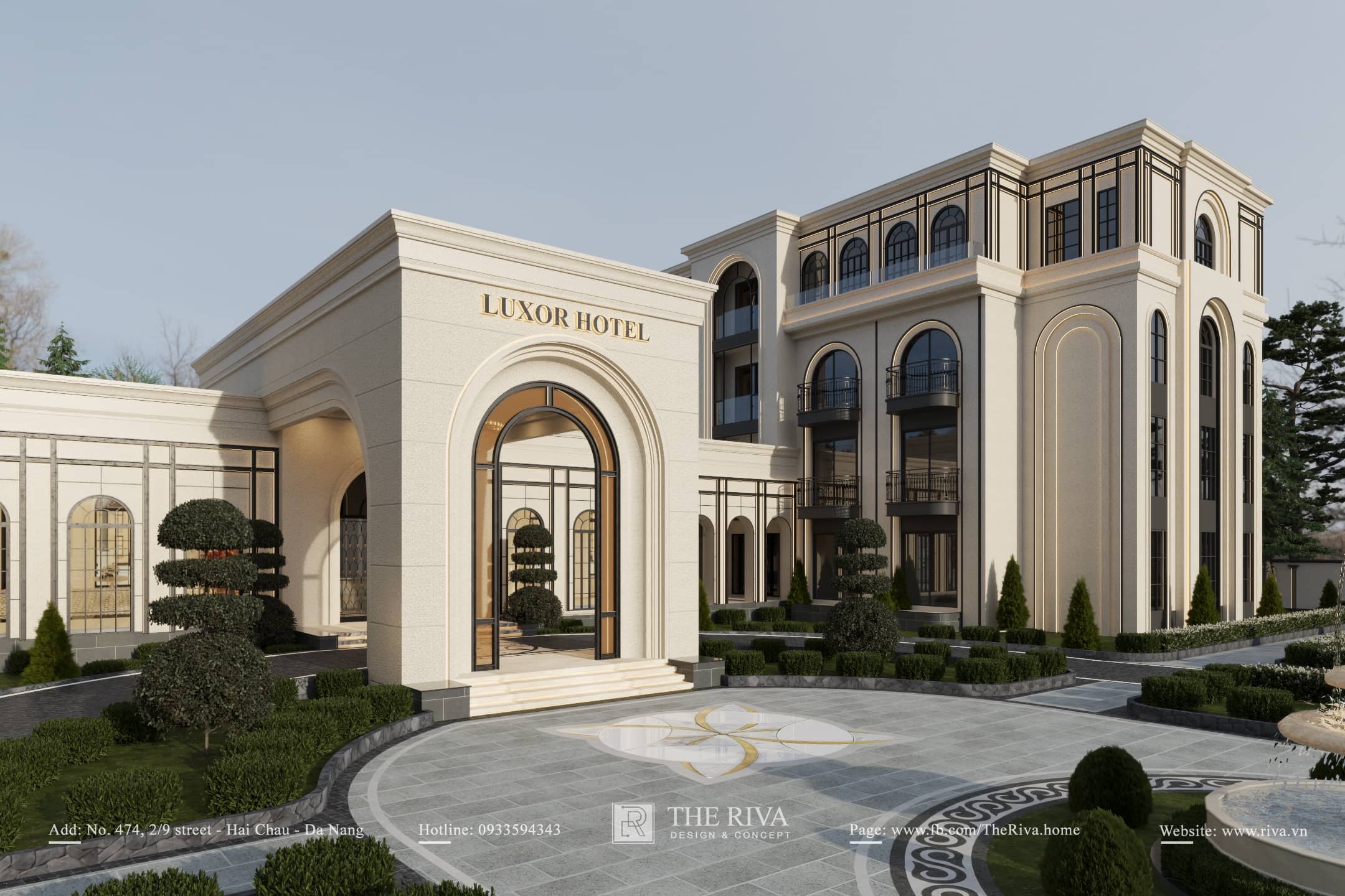 Thiết kế kiến trúc khách sạn Tân cổ điển Hiện đại Luxor 3