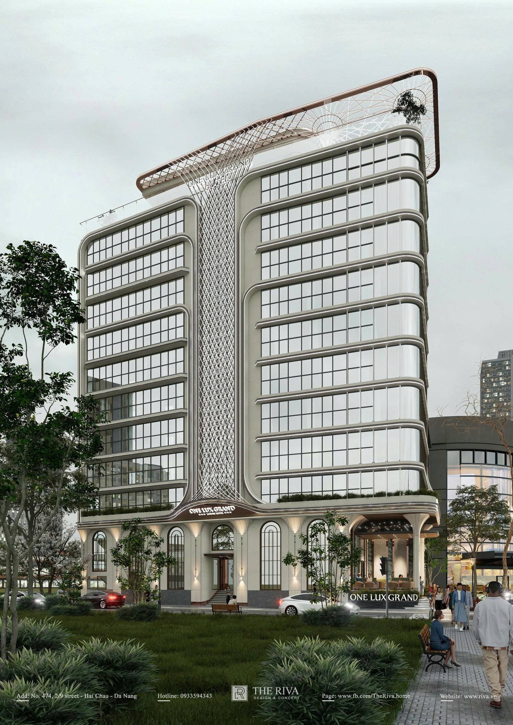 Thiết kế kiến trúc khách sạn hiện đại One Lux Grand Hotel