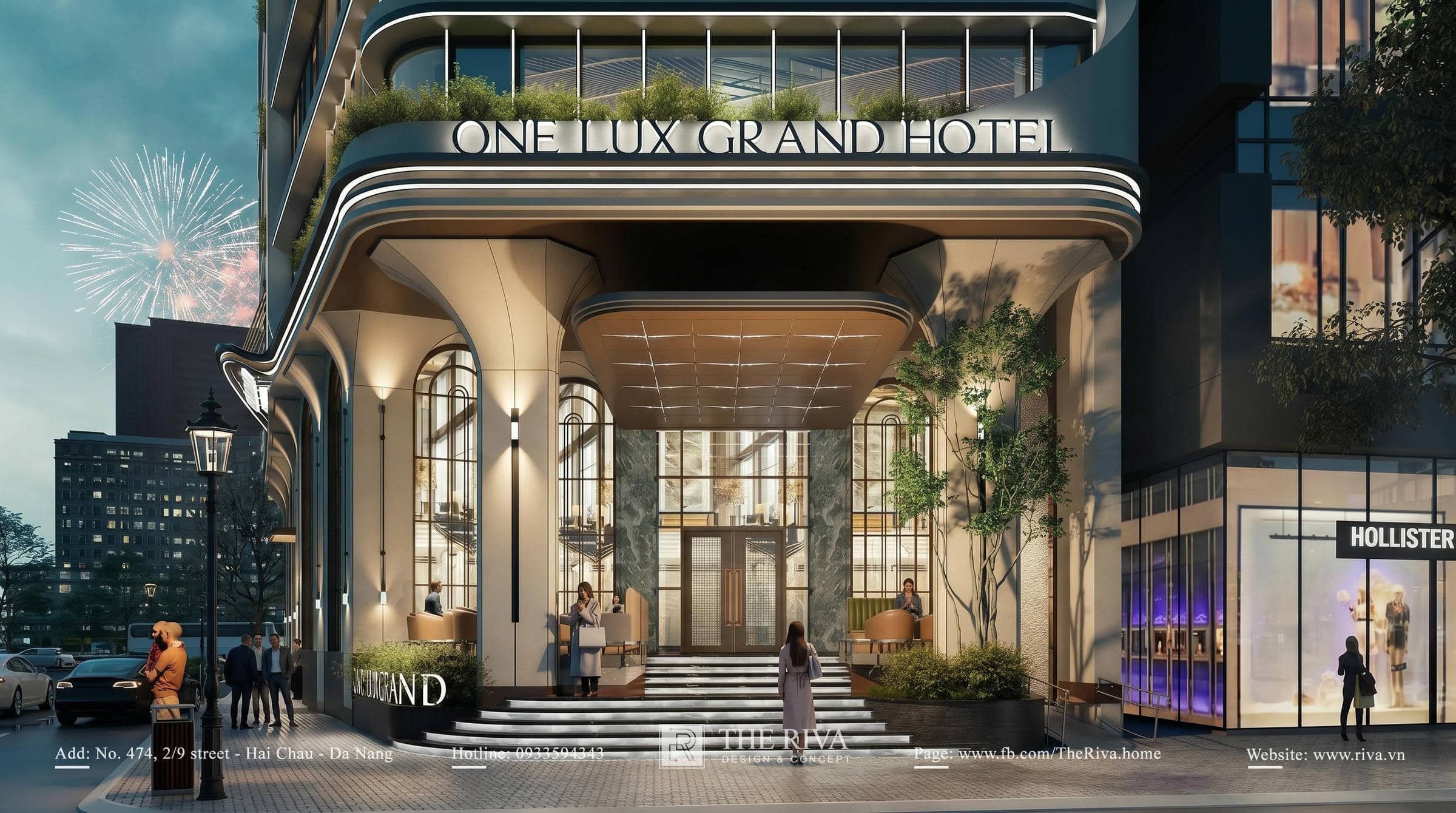Thiết kế kiến trúc khách sạn hiện đại One Lux Grand Hotel