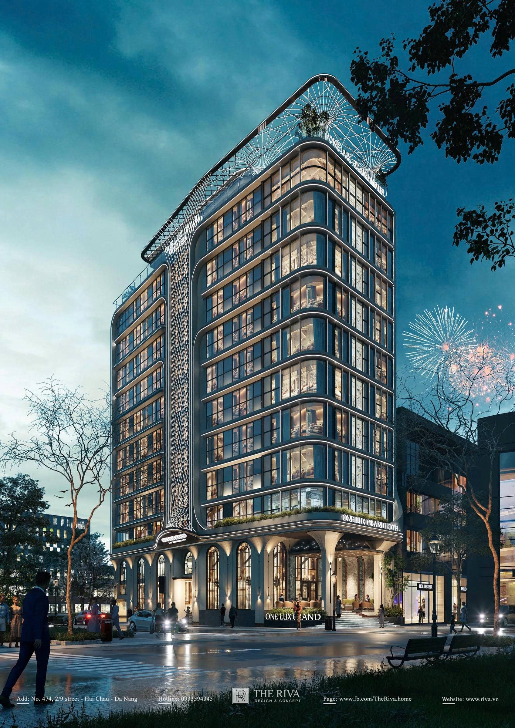 Thiết kế kiến trúc khách sạn hiện đại One Lux Grand Hotel