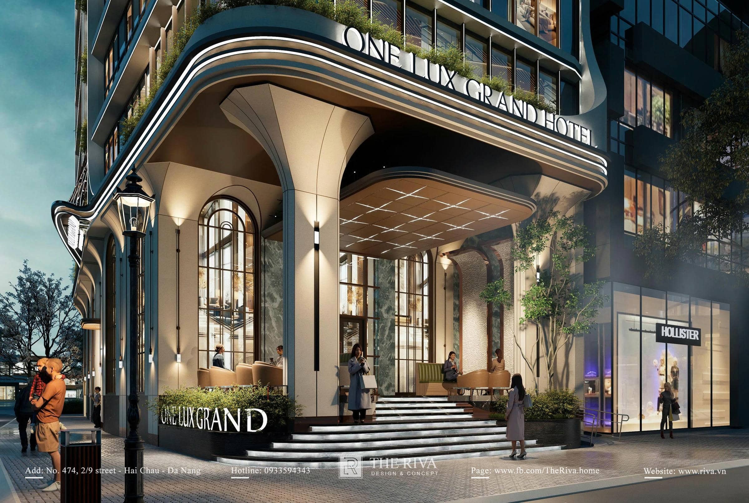 Thiết kế kiến trúc khách sạn hiện đại One Lux Grand Hotel