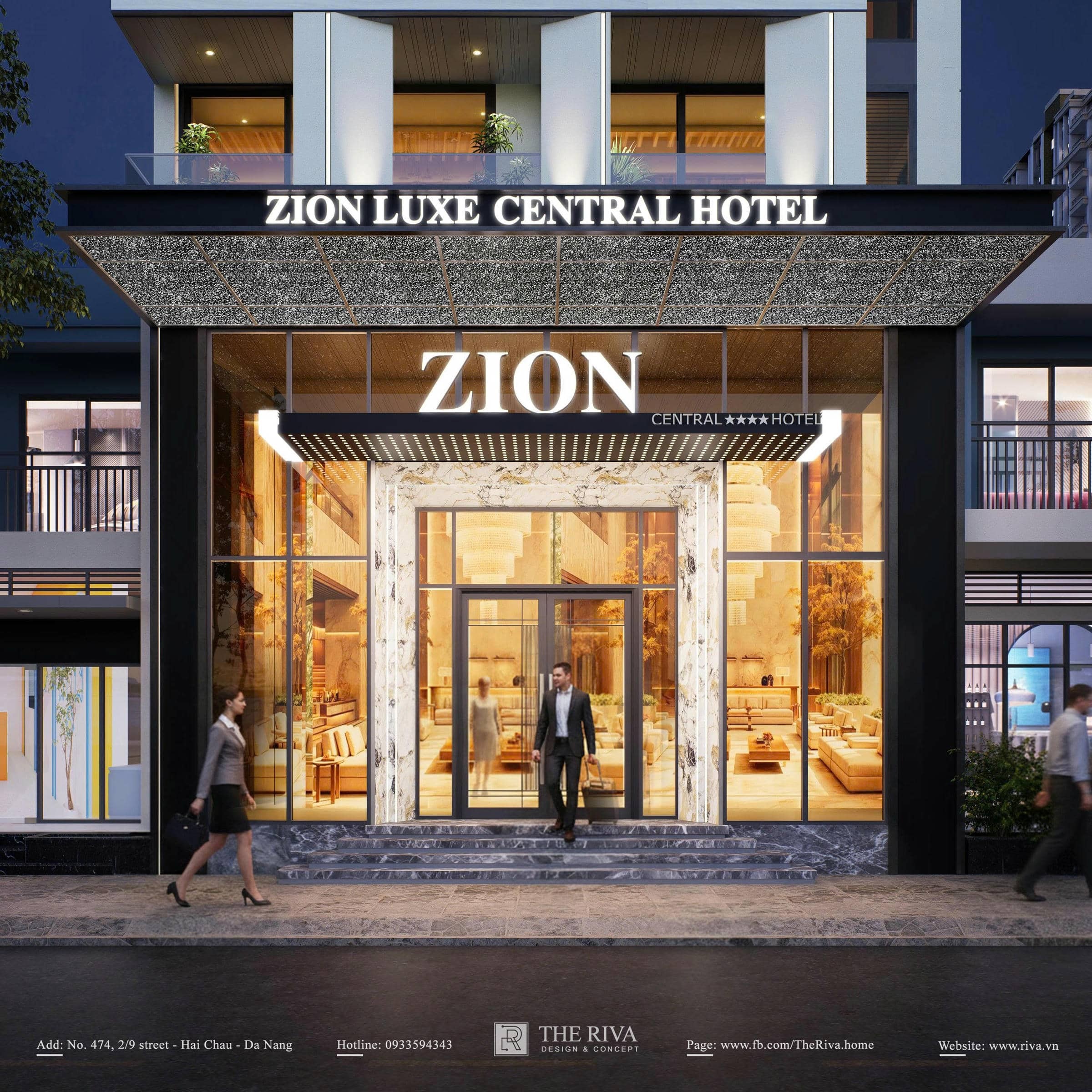 Thiết kế kiến trúc khách sạn hiện đại Zion Luxe Hotel