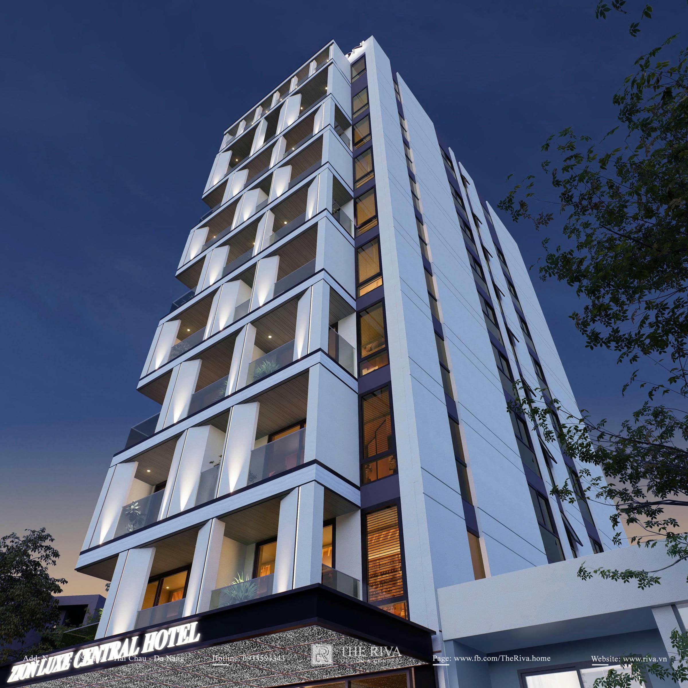 Thiết kế kiến trúc khách sạn hiện đại Zion Luxe Hotel