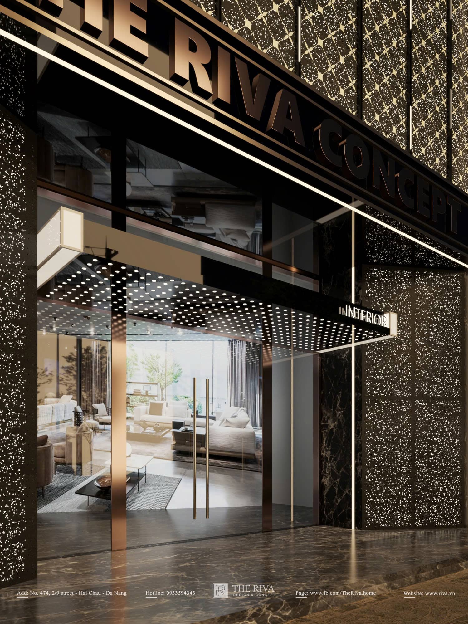 Thiết kế kiến trúc mặt tiền Showroom nội thất The Riva Concept