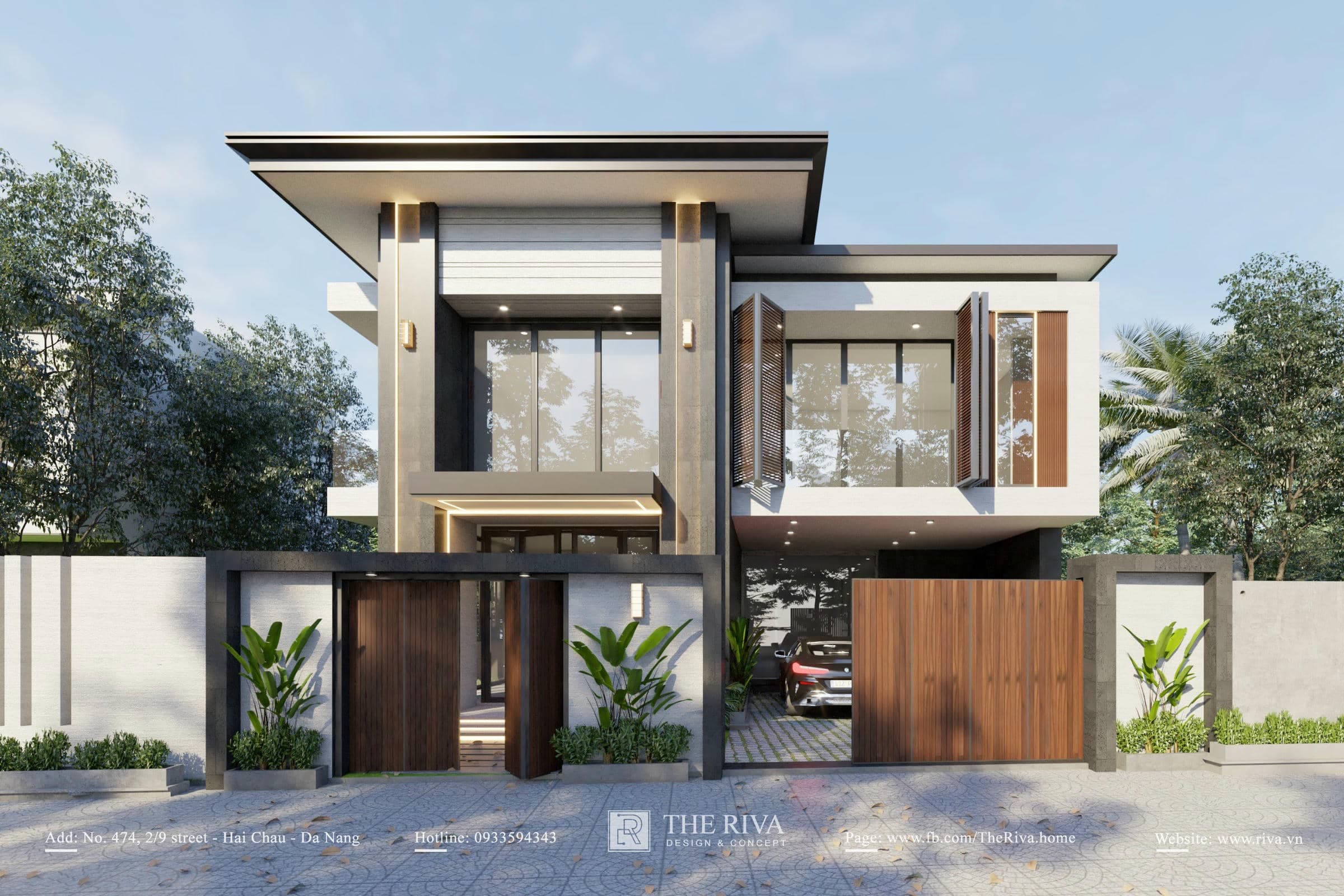 Thiết kế kiến trúc nhà phố hiện đại Long An Villa